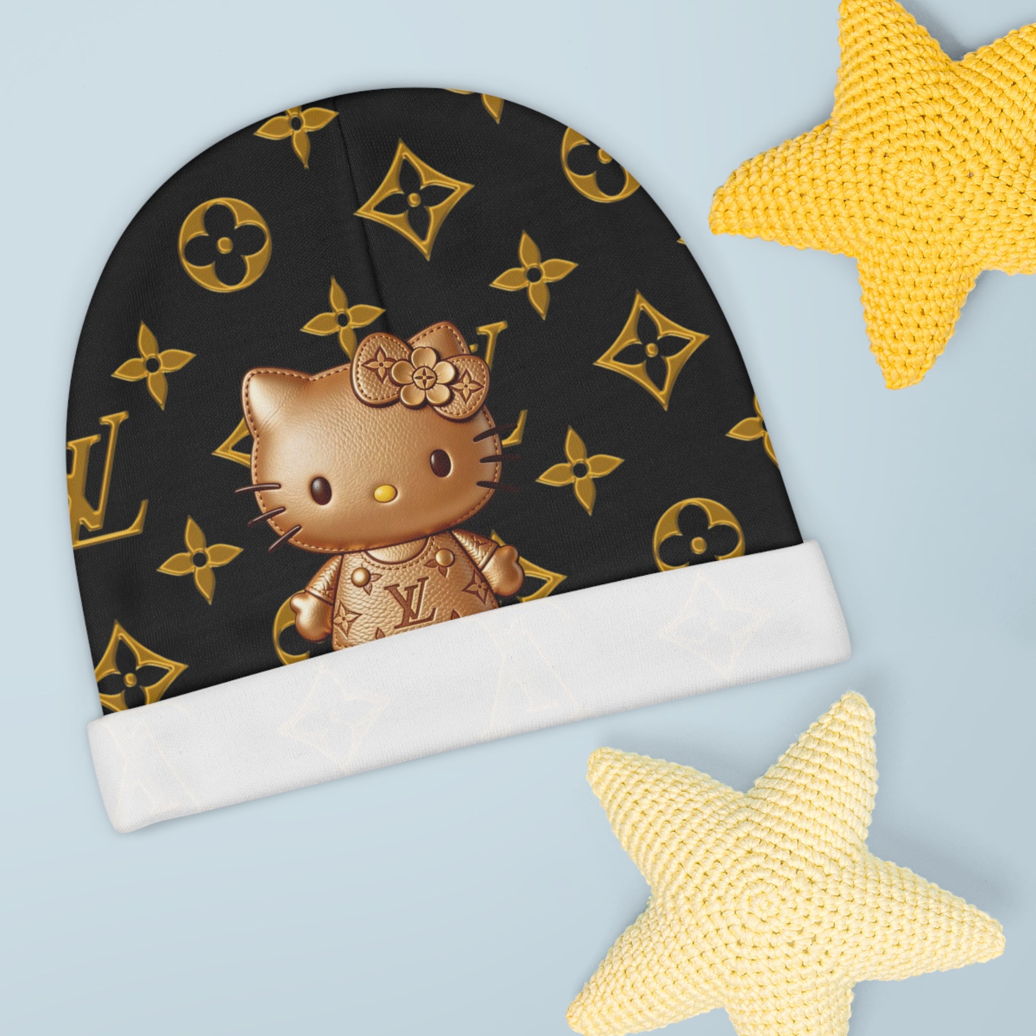 Baby Beanie — Gold Hello Kitty Luxury Monogram