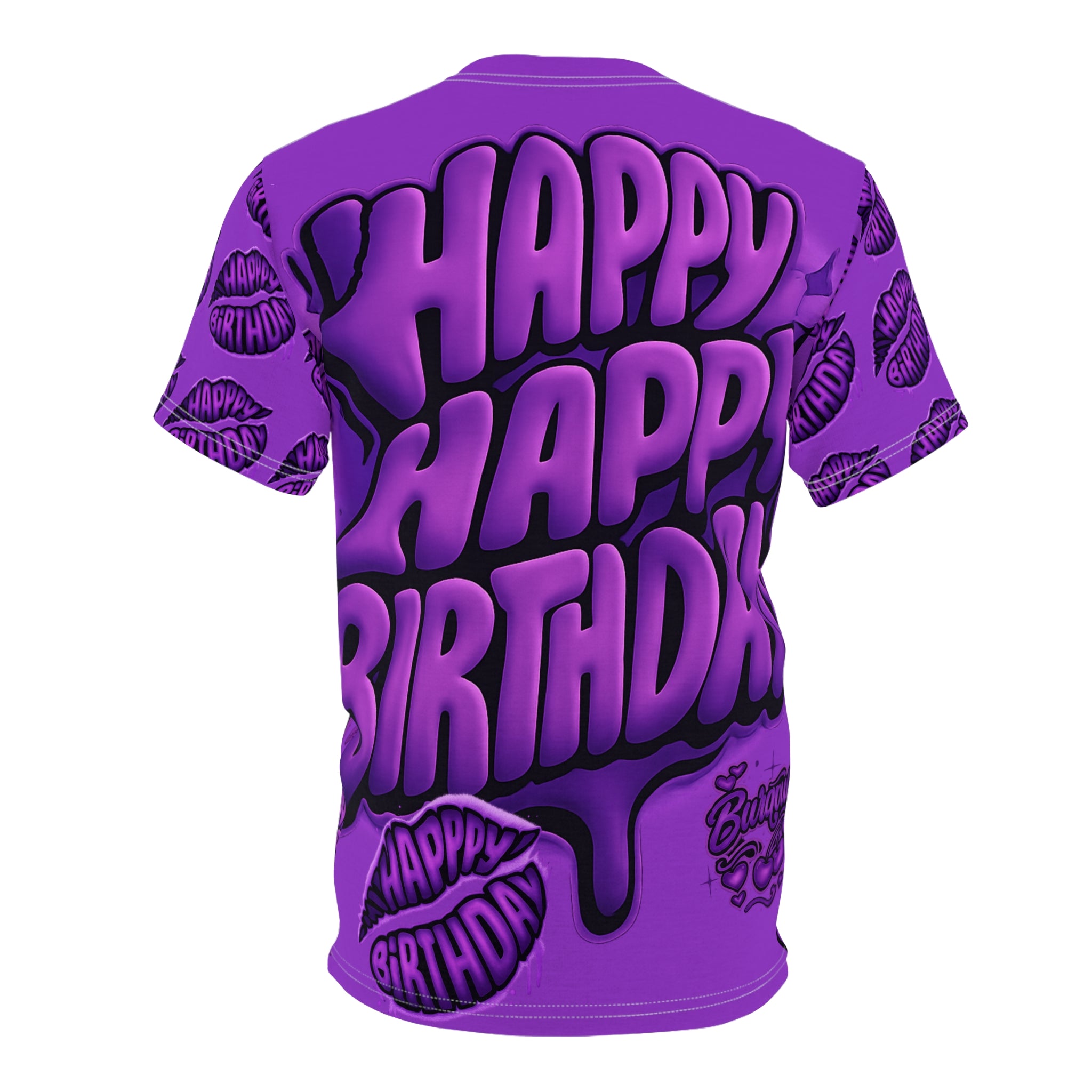 Happy Birthday Purple All-Over Print Tee