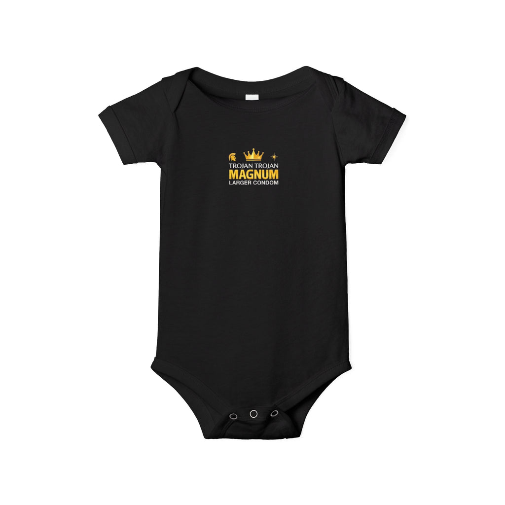 Infant One-Piece Bodysuit — 'Magnum' Crown Baby Romper (White)