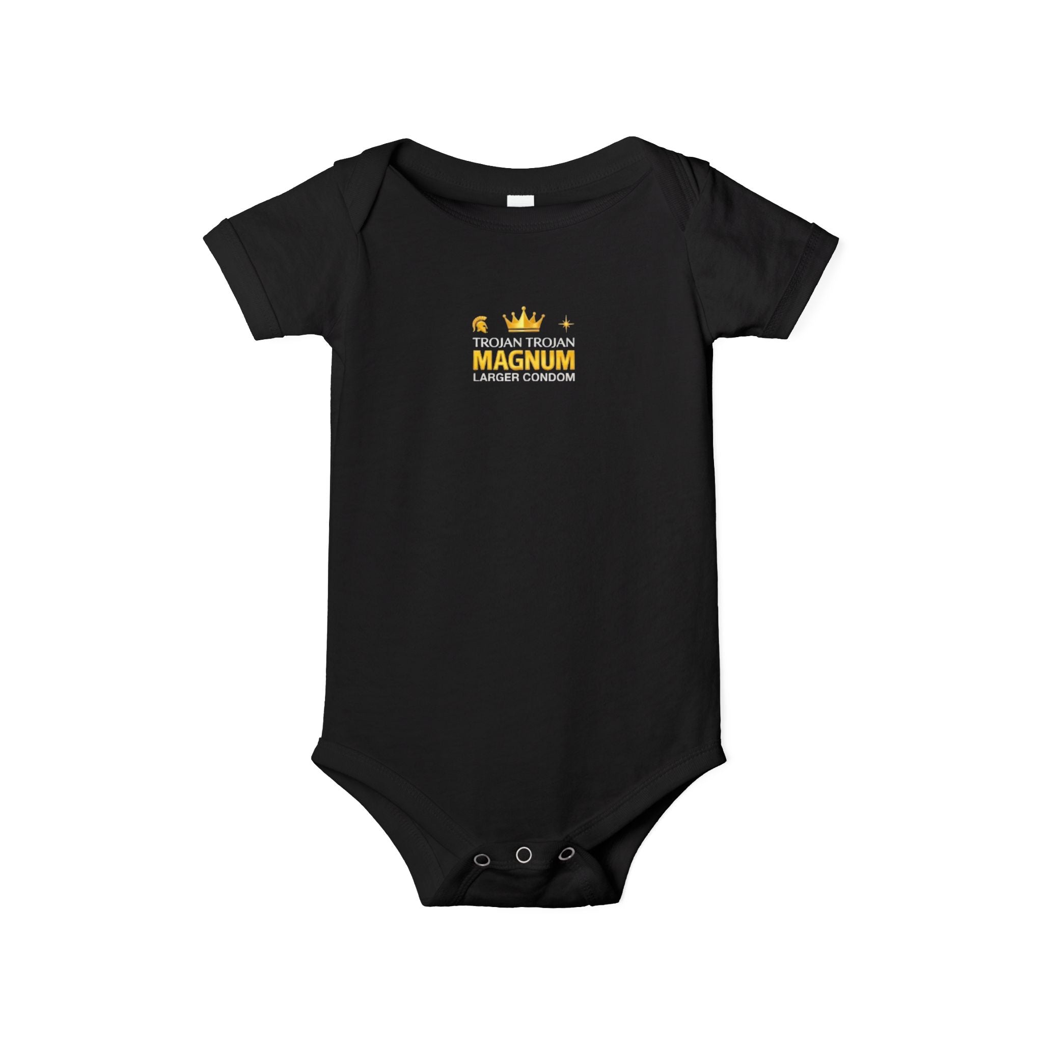 Infant One-Piece Bodysuit — 'Magnum' Crown Baby Romper (White)