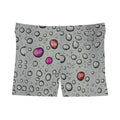 Water Droplet Women's Shorts — Gray Rain Bubble Print with Color Accents