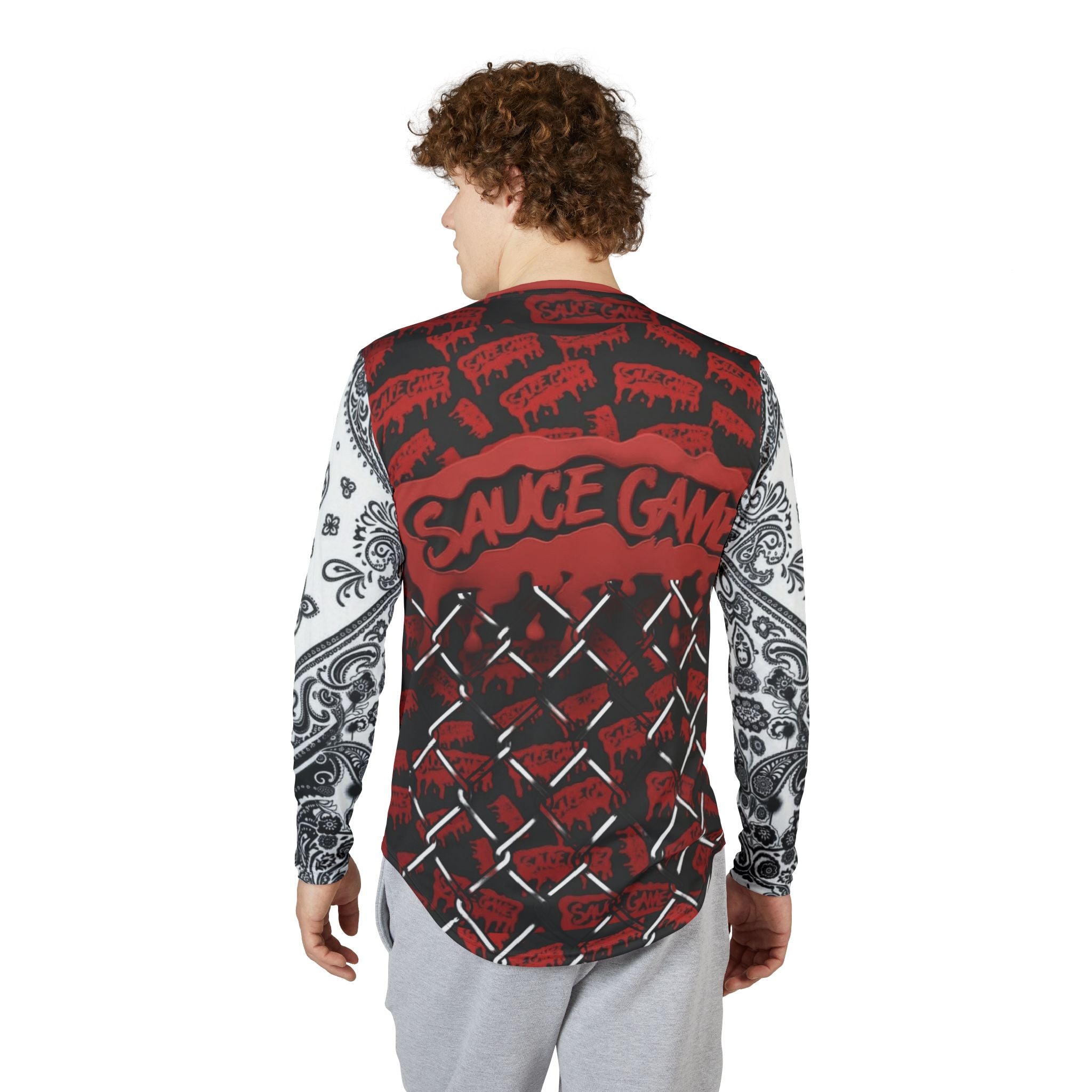 Sauce Game Bandana Sleeve Long Sleeve Shirt — Men's UV Protection Fishing & Streetwear Top