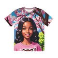 All-Over Print Tee — Cherry Blossom Girl Portrait Graphic Tee