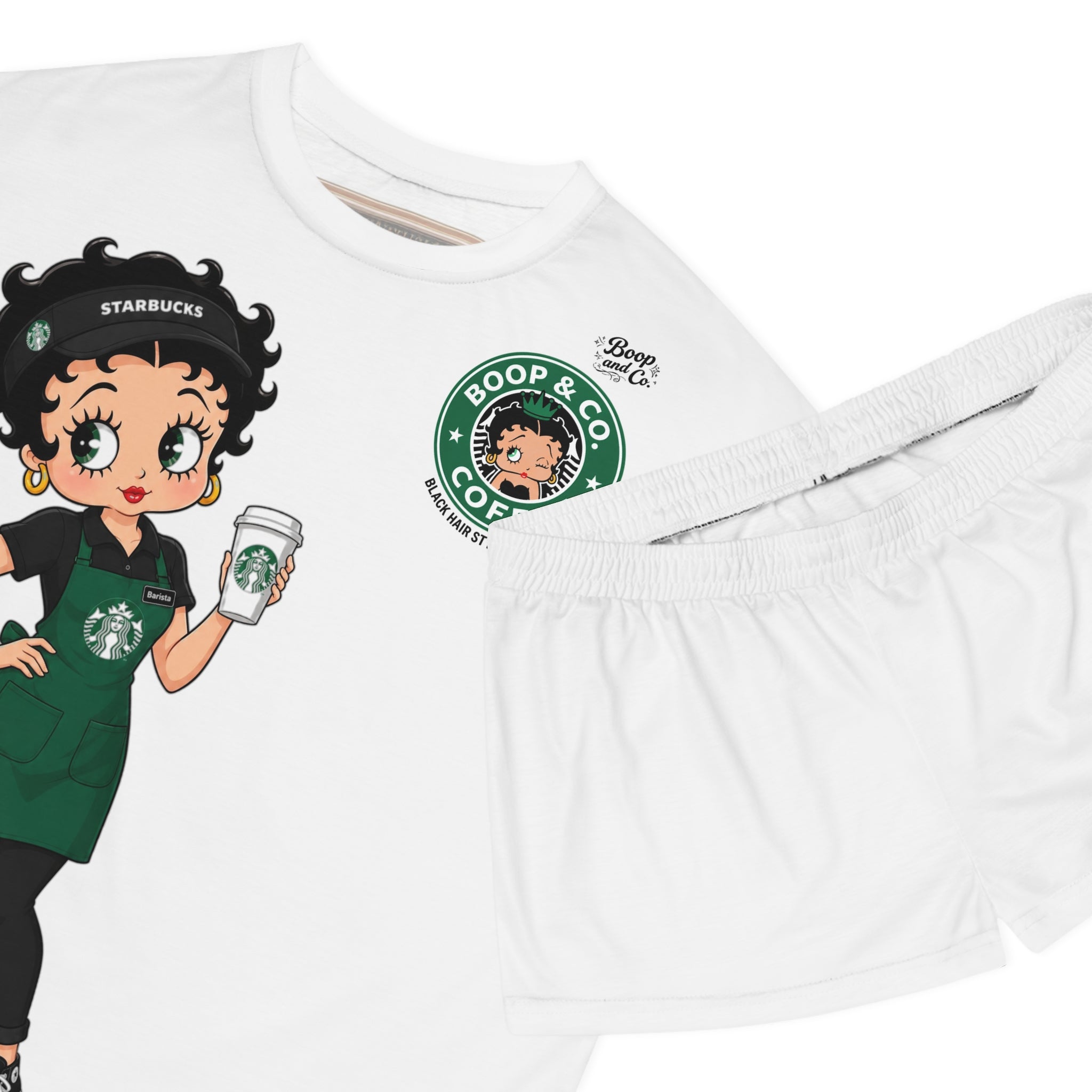 Betty Boop Barista Pajama Set — Cute Coffee Shop Sleepwear