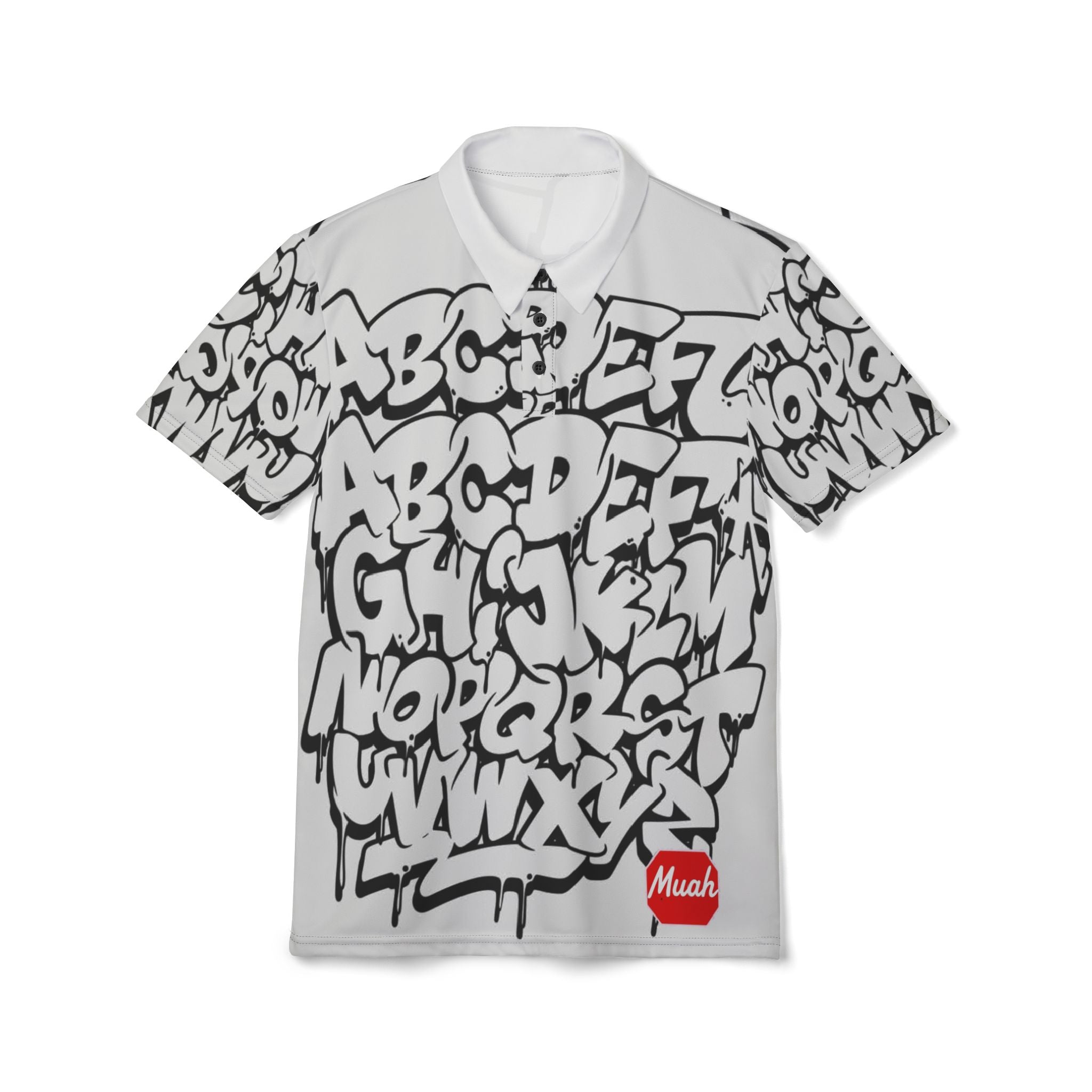 Graffiti Alphabet Polo Shirt — Street Art Graphic Polo