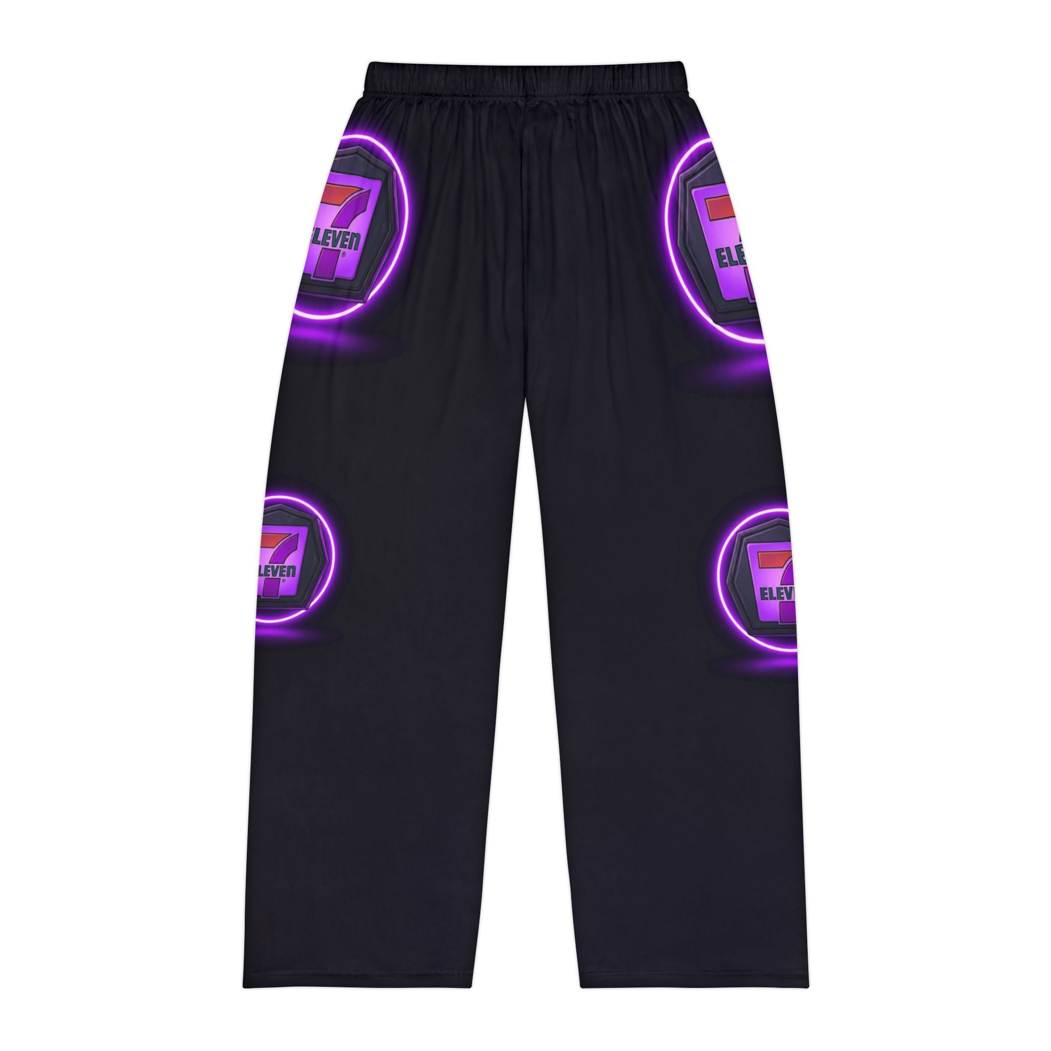Neon Retro Pajama Pants — 7-Eleven Logo All-Over Print Lounge Pants