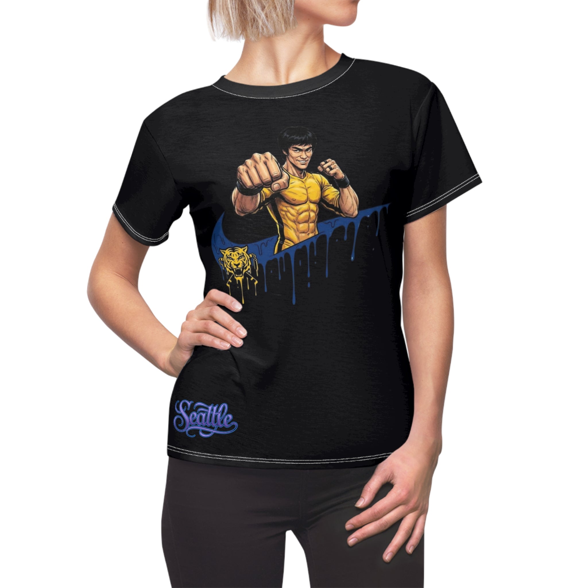 Bruce Lee Graphic Tee — Martial Arts Drip Design for Women