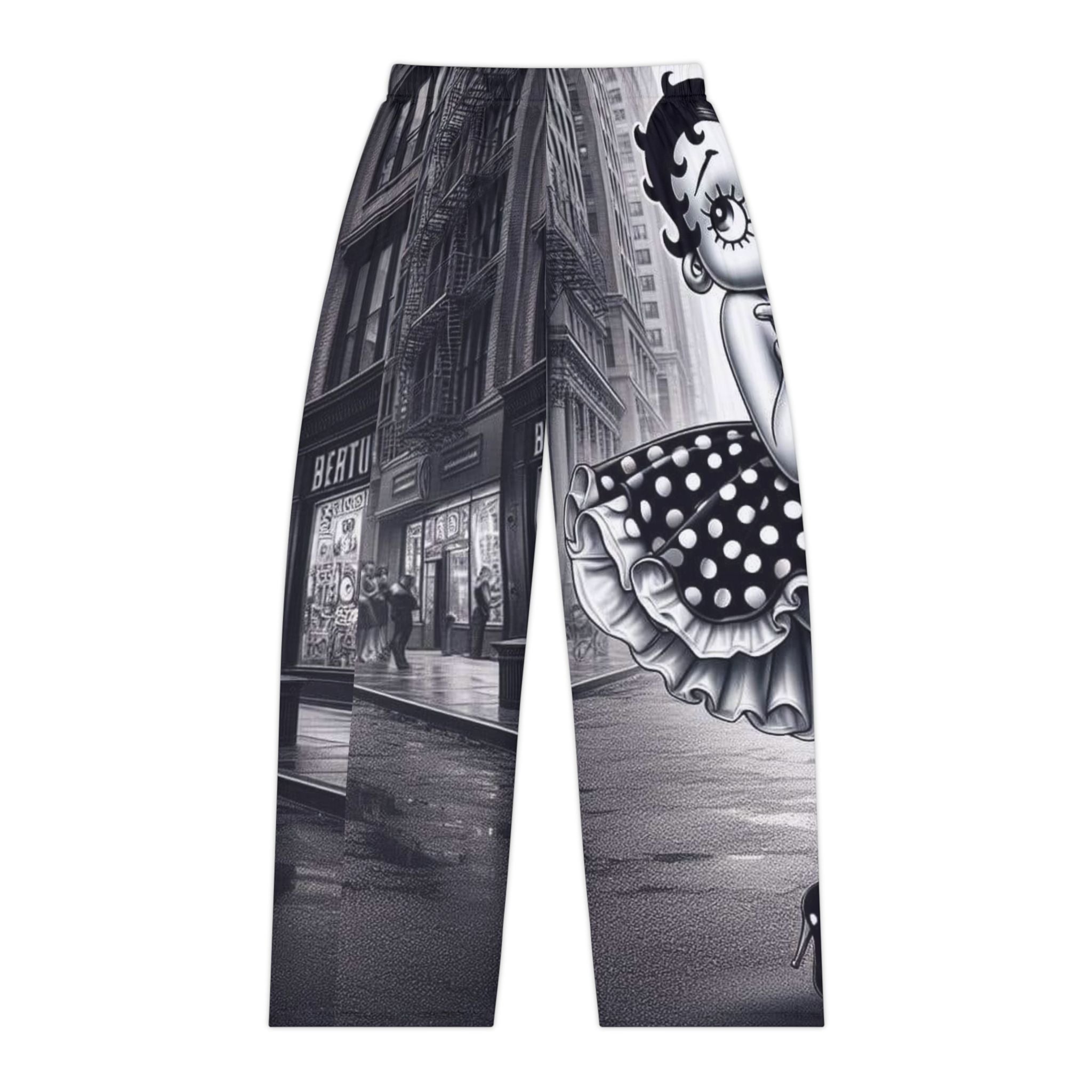 Betty Boop Retro Cityscape Pajama Pants — Women's Cozy All-Over Print Sleepwear