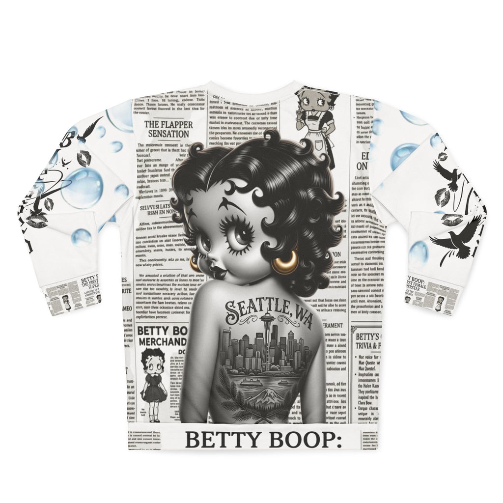 Sweatshirt — Vintage Betty Boop Newspaper All-Over Print