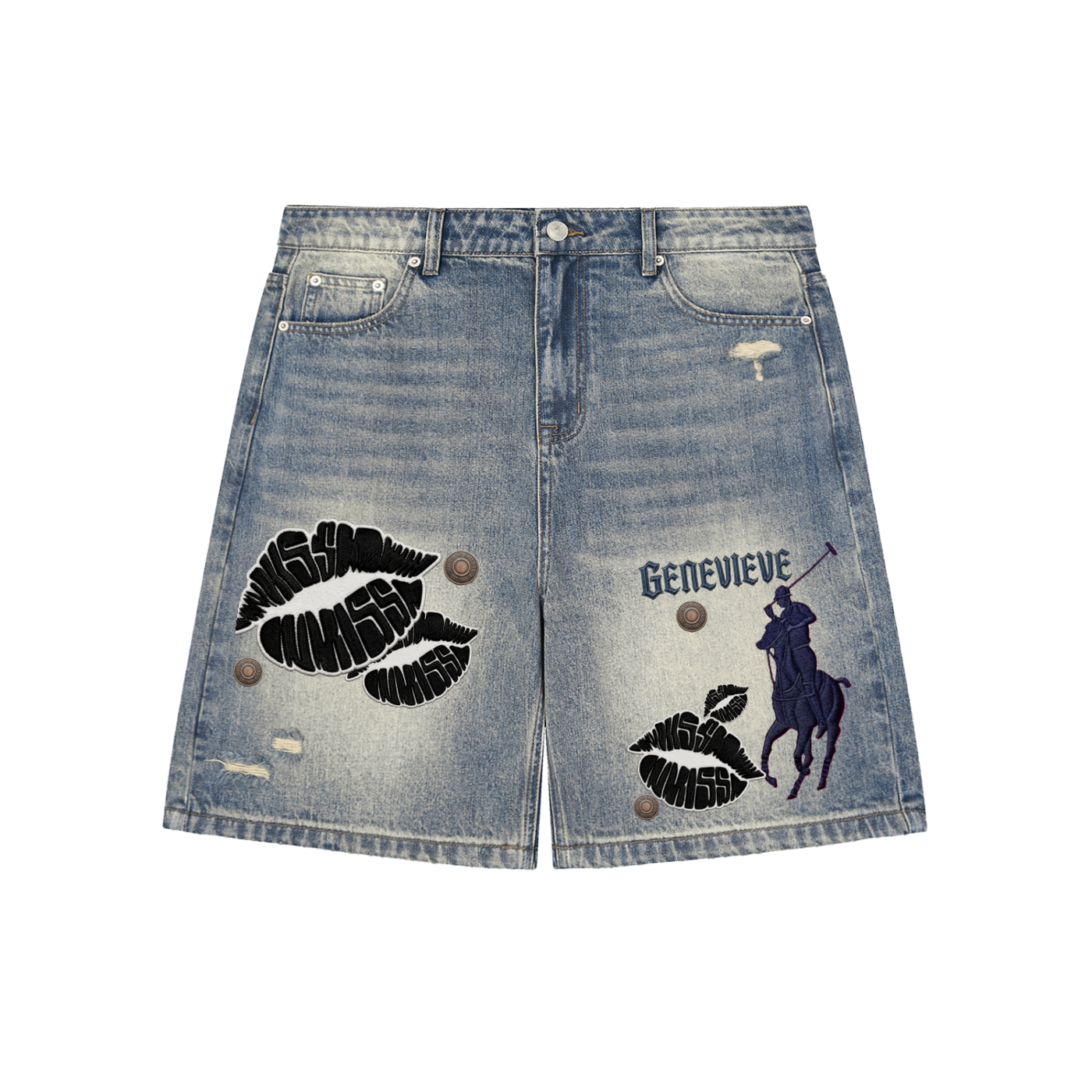 CUSTOM / NAME;  Baggy Denim Shorts