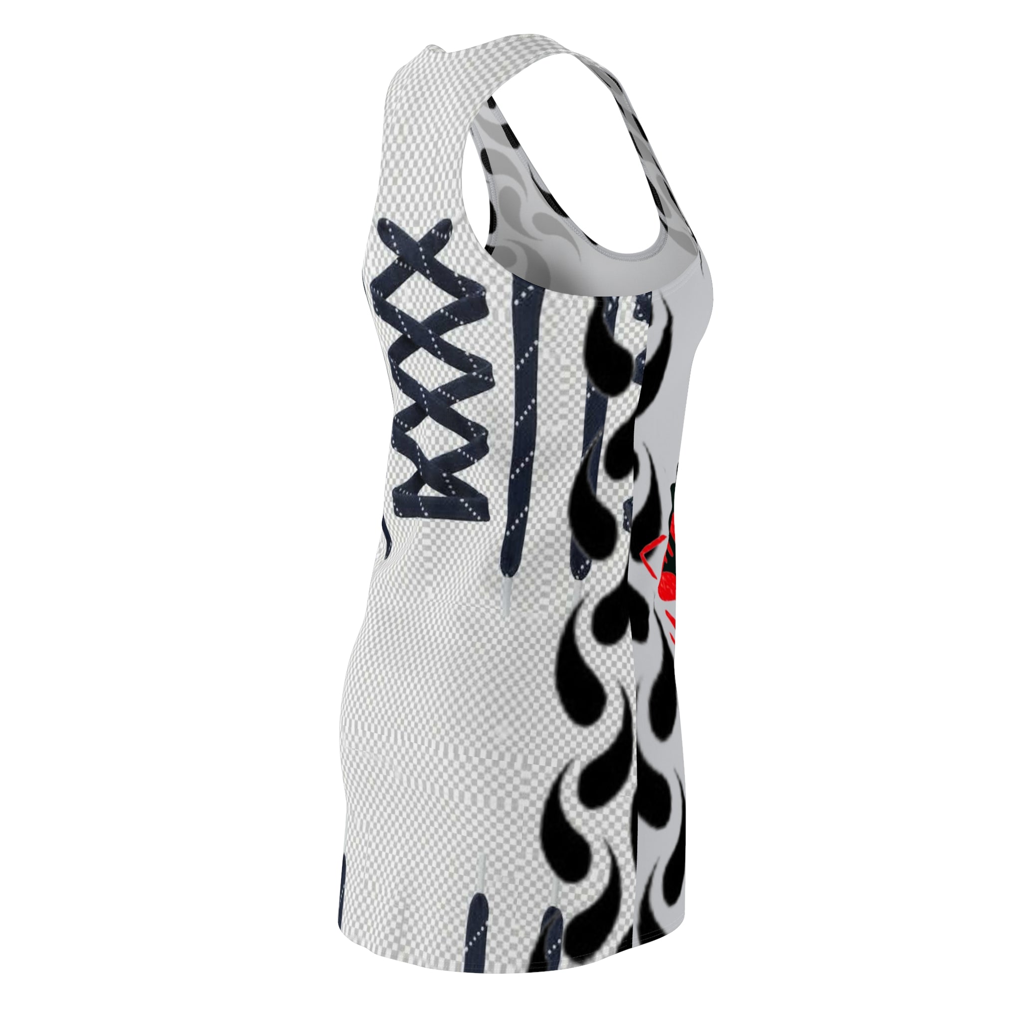 Racerback Dress — "Stolen" Silhouette Afro Profile Graphic