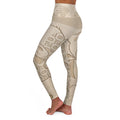 Beige Embossed Teddy High-Waist Yoga Leggings
