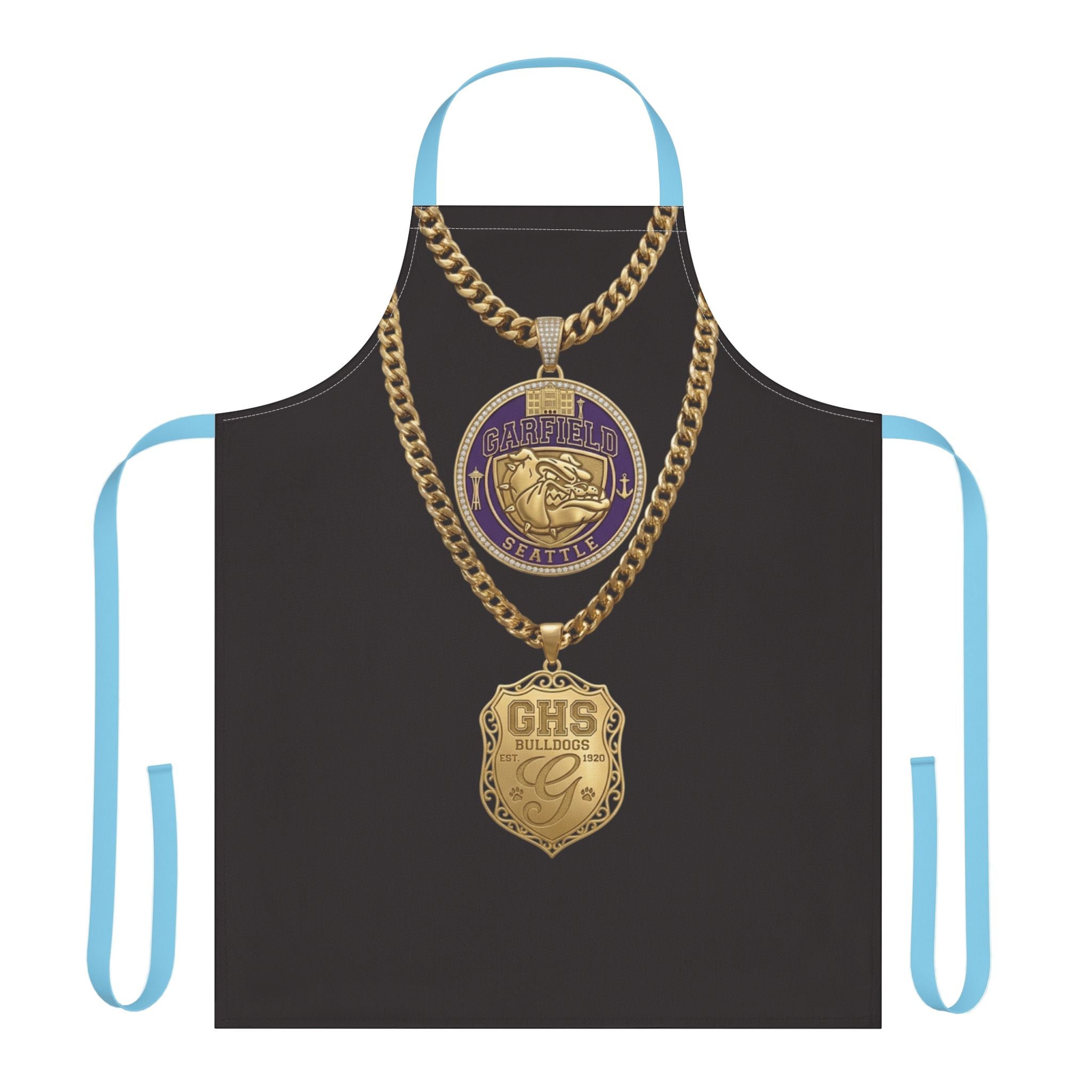 Apron — Gold Chain Medallion & GHS Shield Graphic Apron