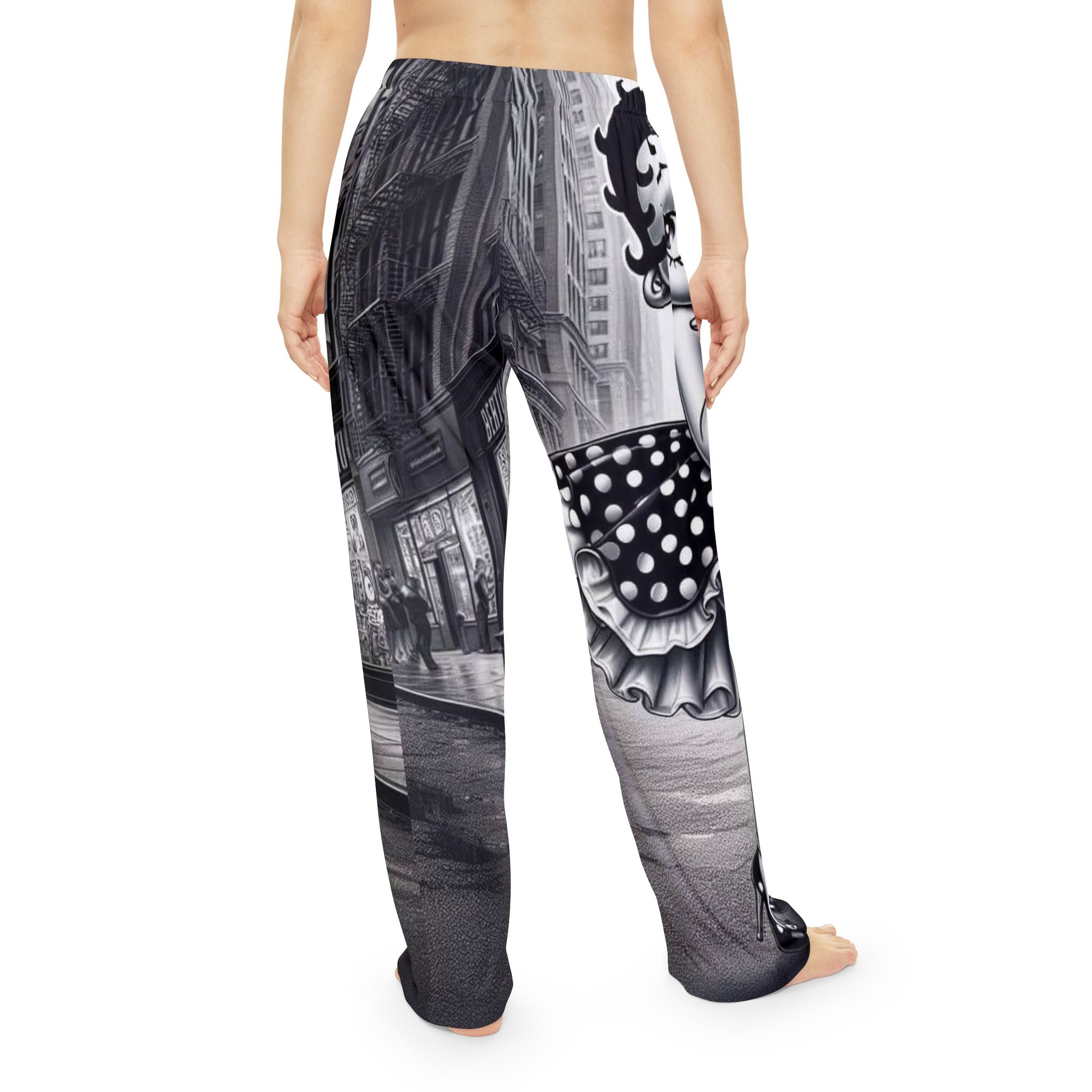 Betty Boop Retro Cityscape Pajama Pants — Women's Cozy All-Over Print Sleepwear