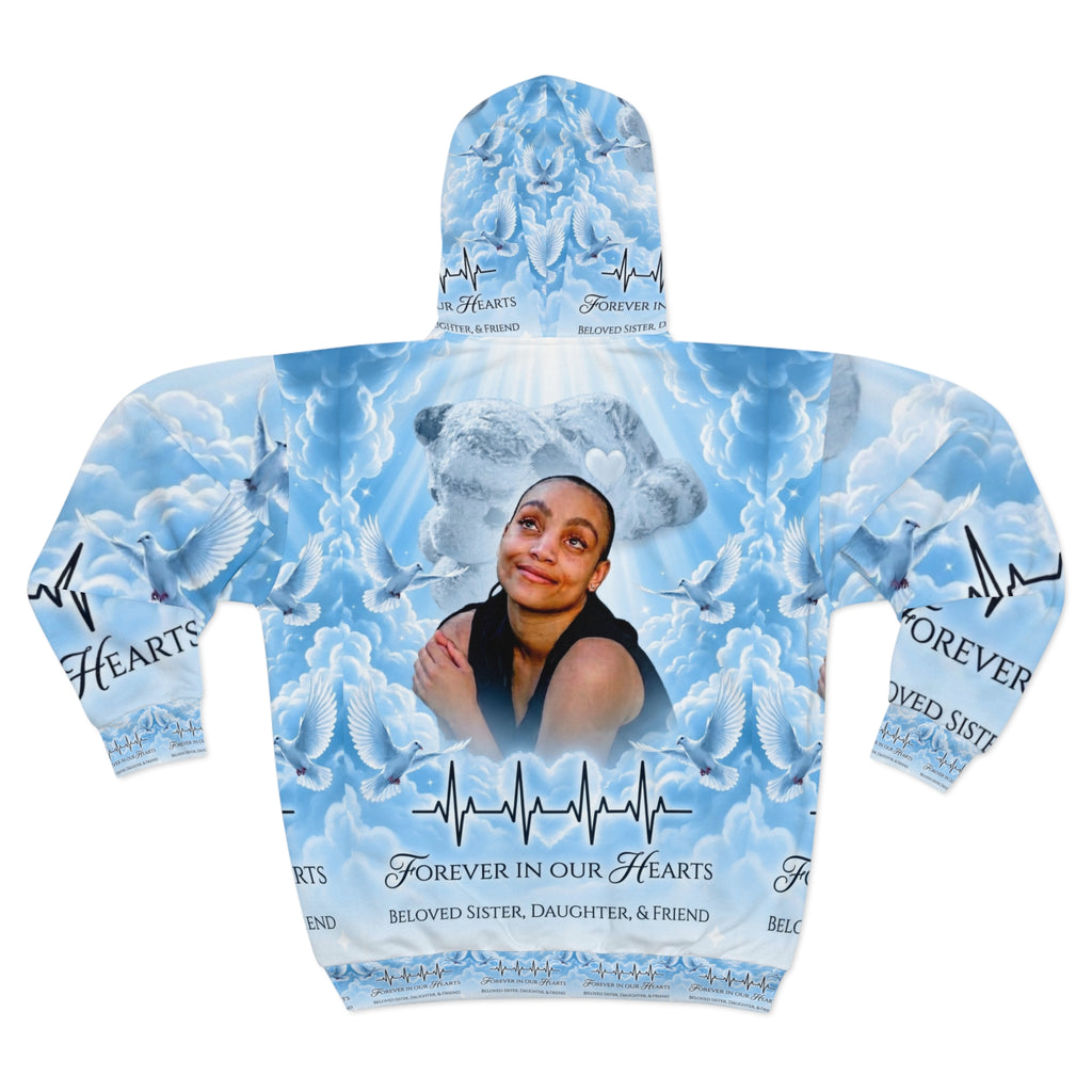 Memorial Photo Zip Hoodie — "Forever in Our Hearts" Tribute