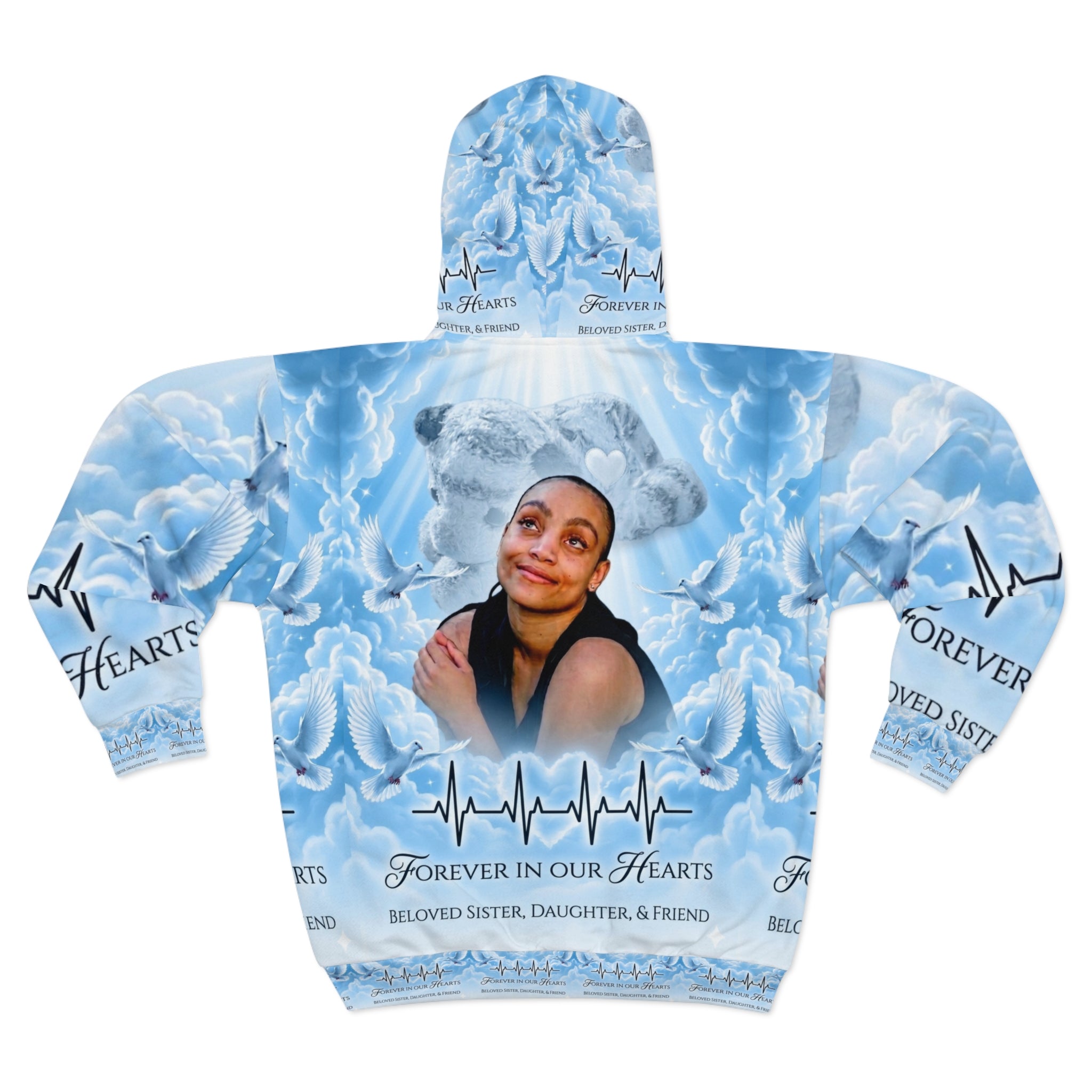 Memorial Photo Zip Hoodie — "Forever in Our Hearts" Tribute