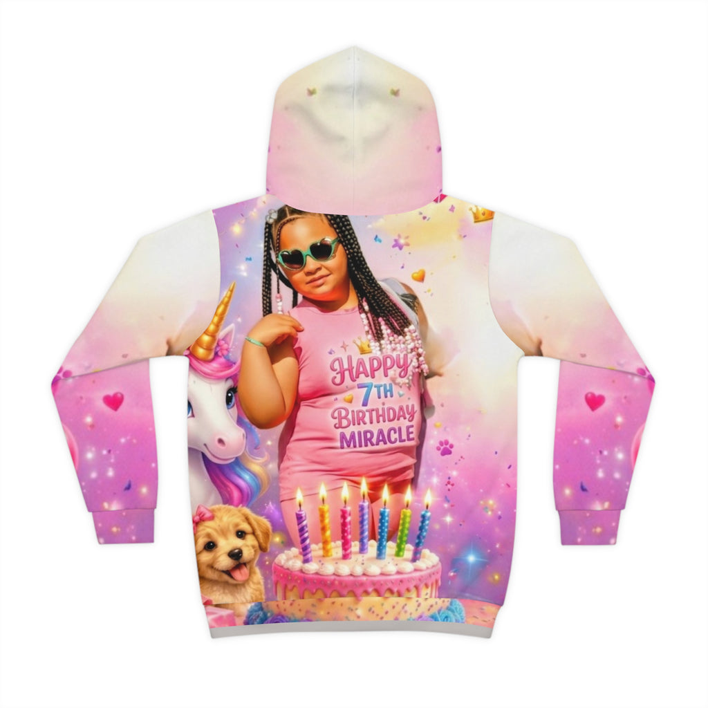 Personalized Kids Hoodie — Happy 7th Birthday Miracle Photo Design
