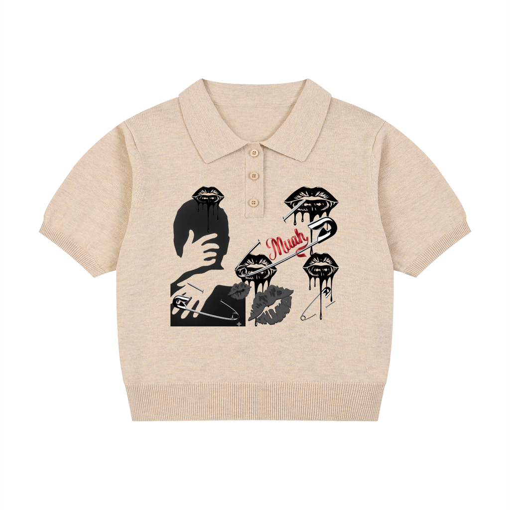 Women’s Knit Cotton Polo Shirt kiss