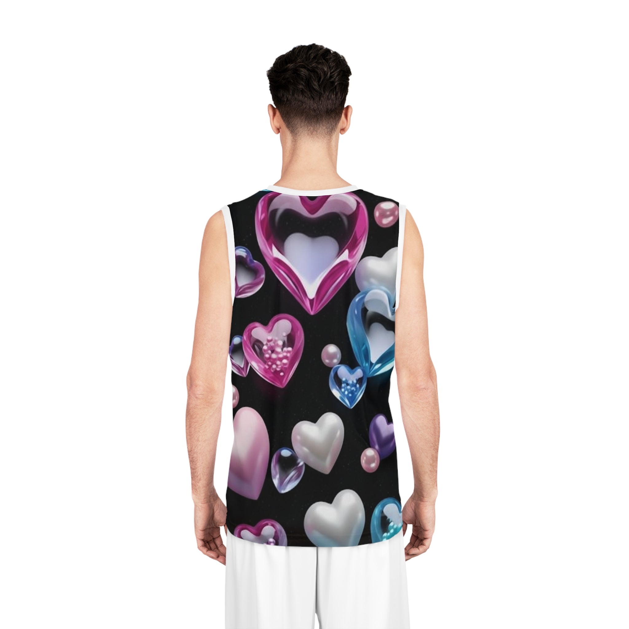 Heart Bubble "Muah" Basketball Jersey - All-Over Print