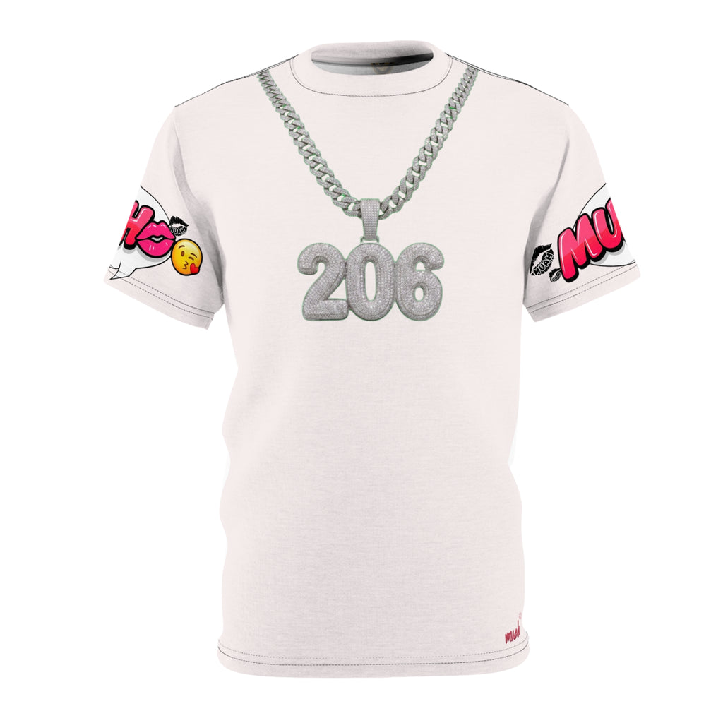 206 Pendant Graphic Tee — Urban Chain Necklace All-Over Print Shirt