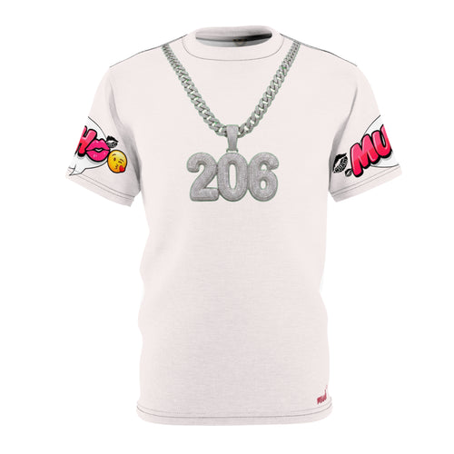 206 Pendant Graphic Tee — Urban Chain Necklace All-Over Print Shirt