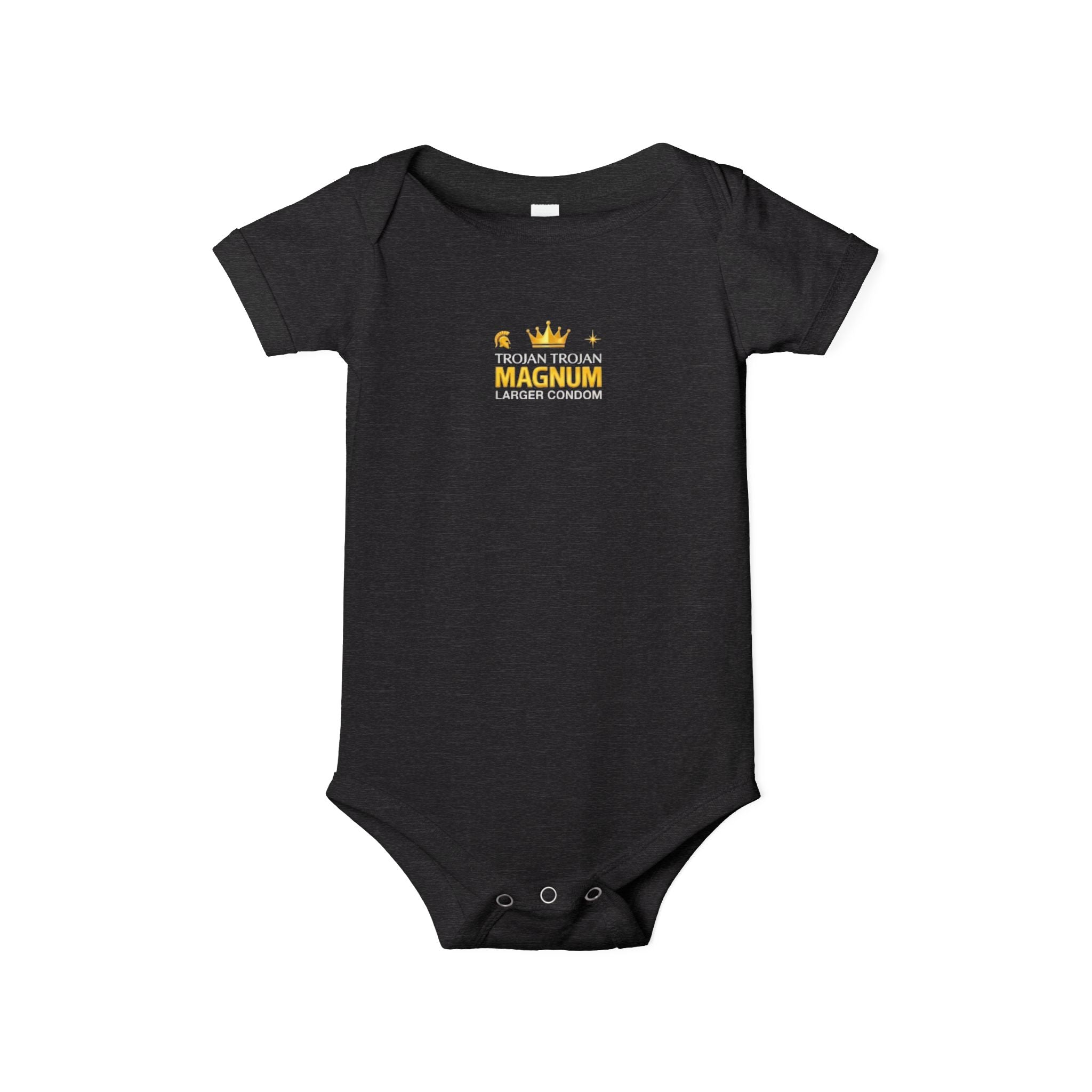 Infant One-Piece Bodysuit — 'Magnum' Crown Baby Romper (White)
