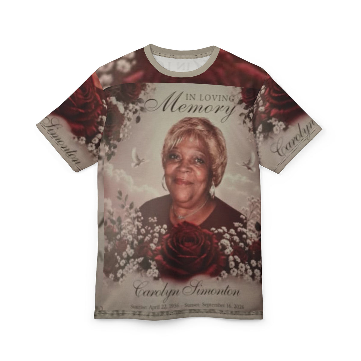 AUNTIE /Memorial Photo Tribute Tee — "In Loving Memory" Personalized All-Over Print