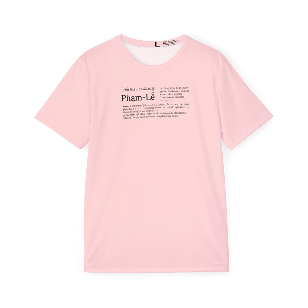 Men's Sports Jersey — Minimal Pink Name Print "Pham-Lê"