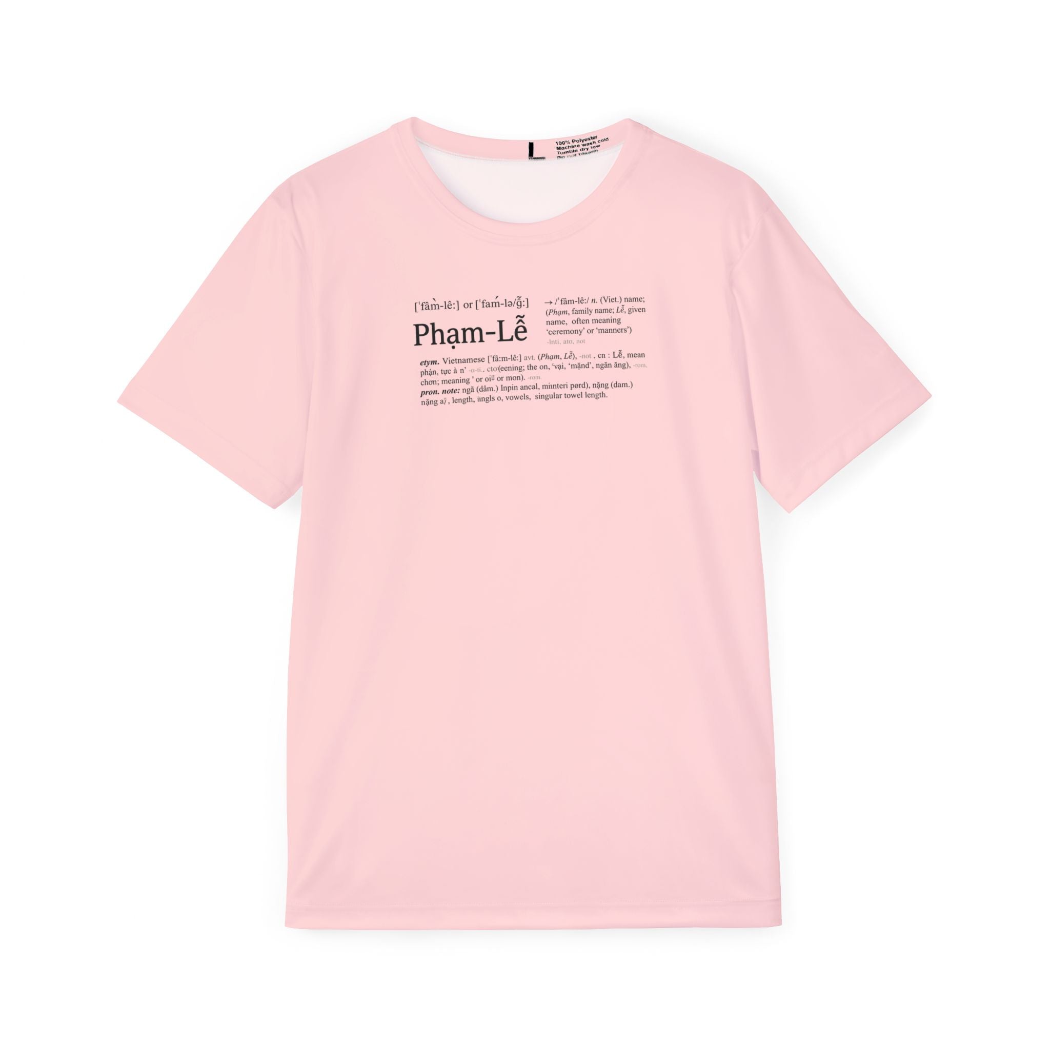 Men's Sports Jersey — Minimal Pink Name Print "Pham-Lê"