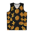 Gold Luxury Monogram Basketball Jersey