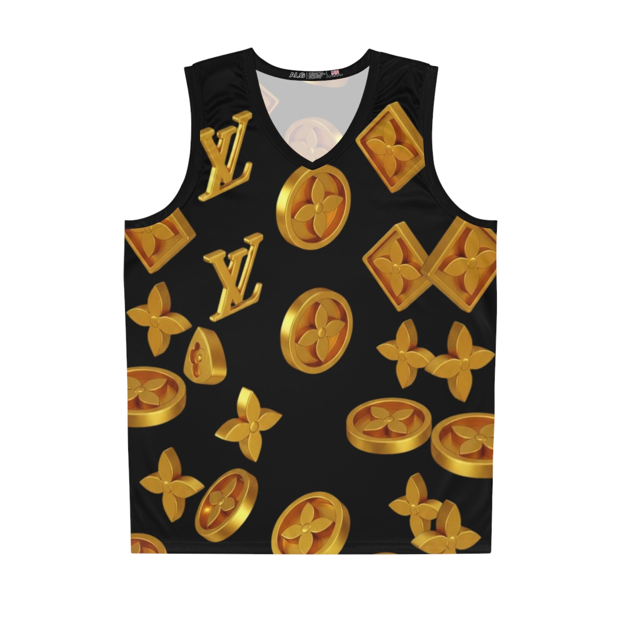 Gold Luxury Monogram Basketball Jersey