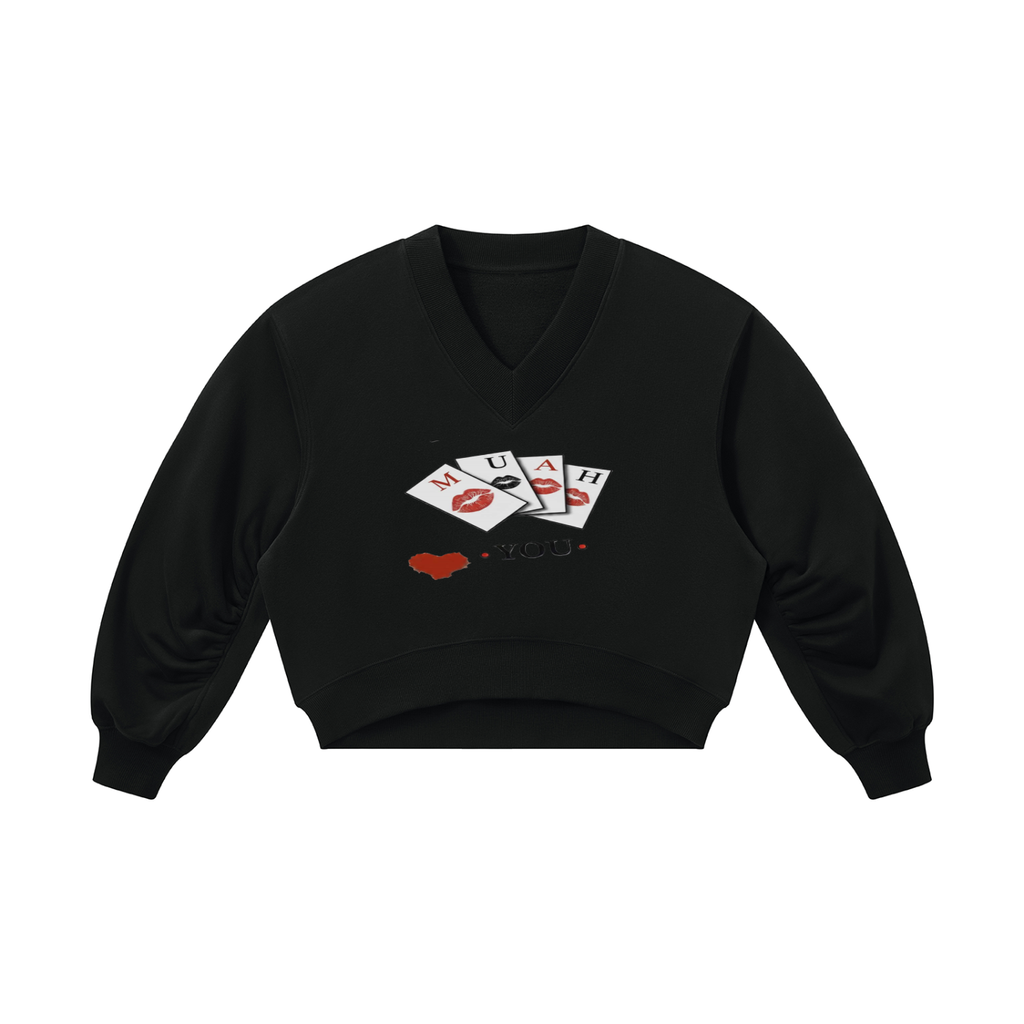Women’s Crop V-Neck Sweatshirt