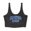 Spend Dat Sports Bra — Blue Graphic Crop Activewear
