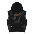 Unisex Vintage Wash Sun Fade Sleeveless Hoodie