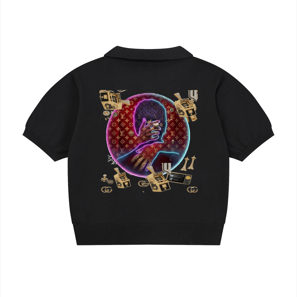 Women’s Knit Cotton Polo Shirt kiss