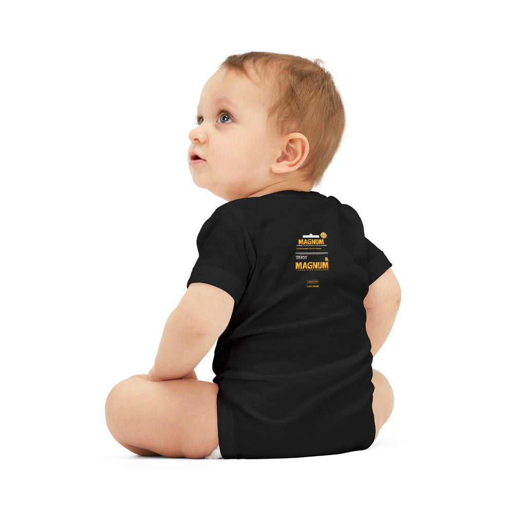 Infant One-Piece Bodysuit — 'Magnum' Crown Baby Romper (White)