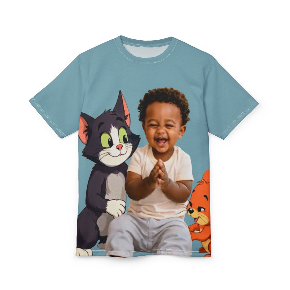 Tom and Jerry Laughing Baby All-Over Print T-Shirt