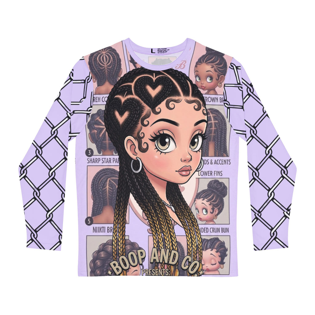 Long Sleeve Shirt — Boop & Co. Black Hair Styles Graphic All-Over Print