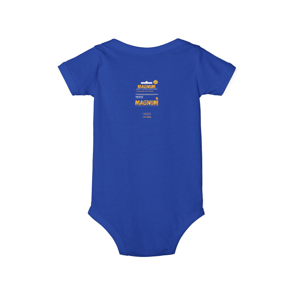 Infant One-Piece Bodysuit — 'Magnum' Crown Baby Romper (White)