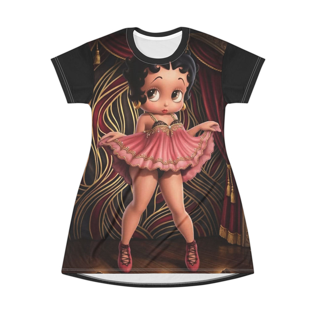 Betty Boop Vintage Stage AOP T-Shirt Dress — Retro Pinup Girl Print