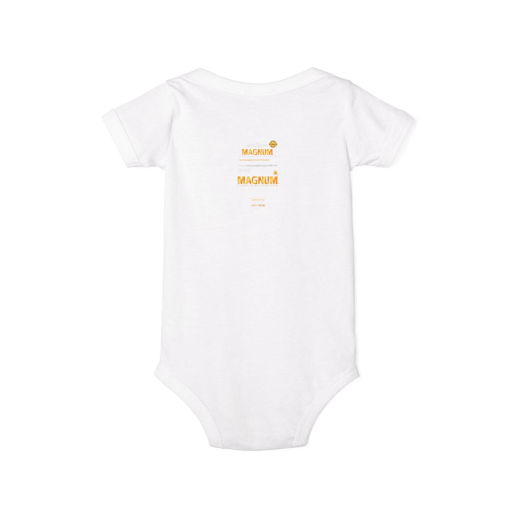 Infant One-Piece Bodysuit — 'Magnum' Crown Baby Romper (White)