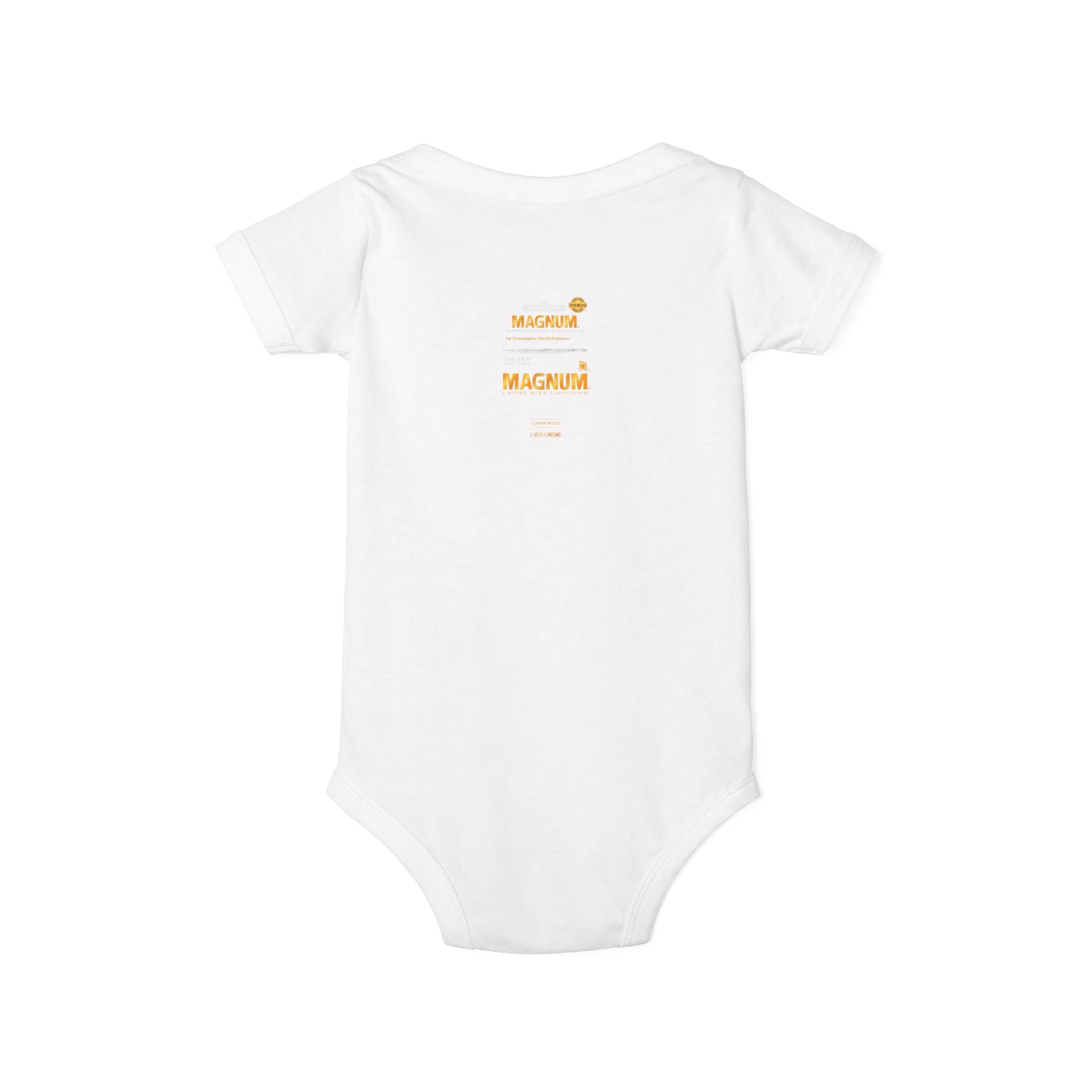 Infant One-Piece Bodysuit — 'Magnum' Crown Baby Romper (White)