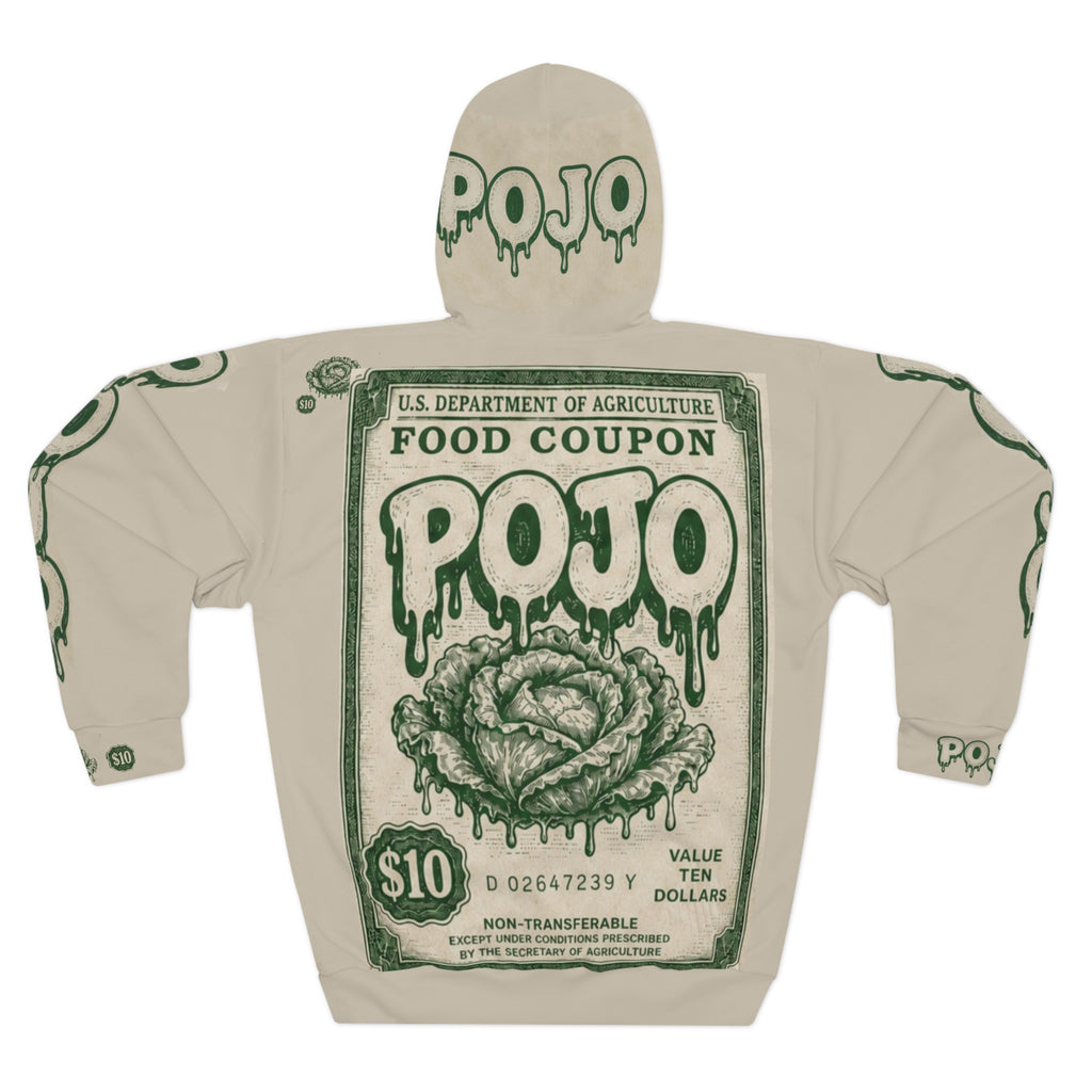 Hoodie | Vintage 'FOOD COUPON POJO' Graphic Pullover