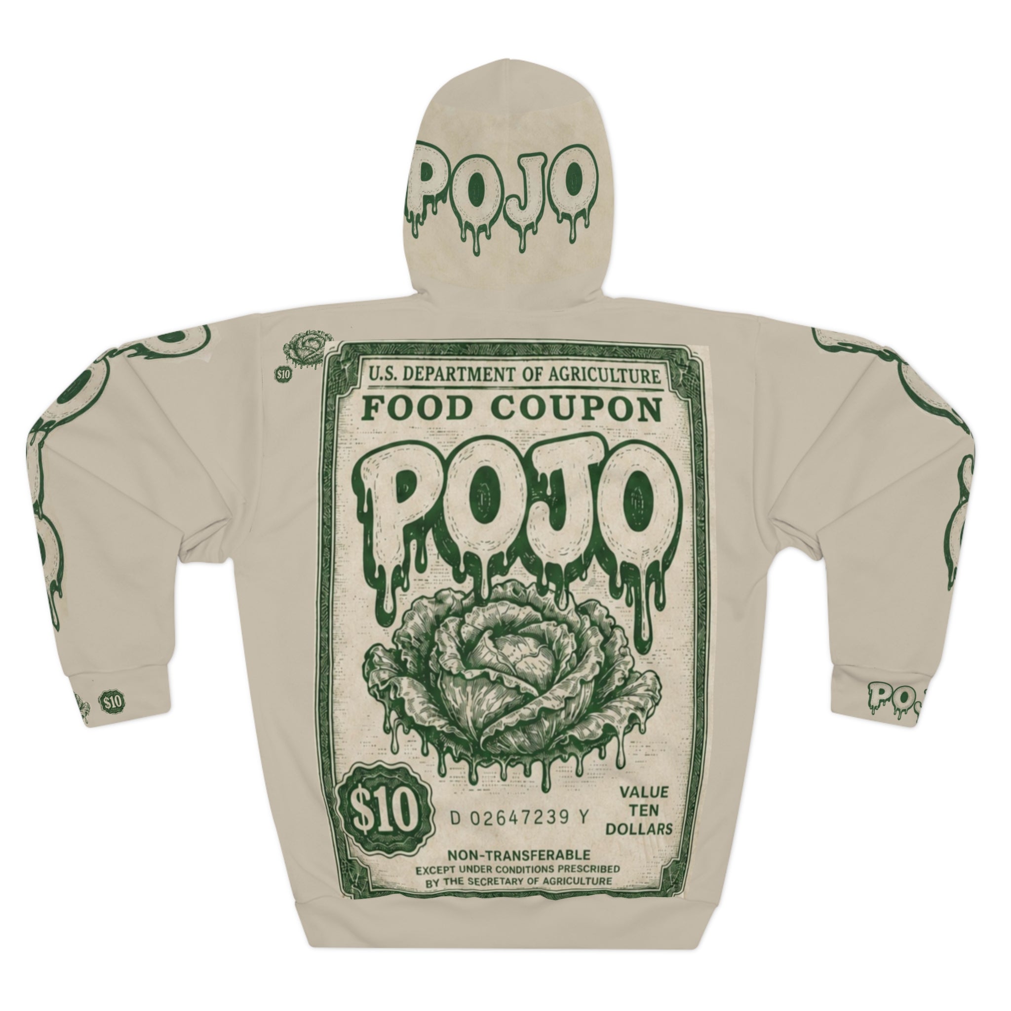 Hoodie | Vintage 'FOOD COUPON POJO' Graphic Pullover