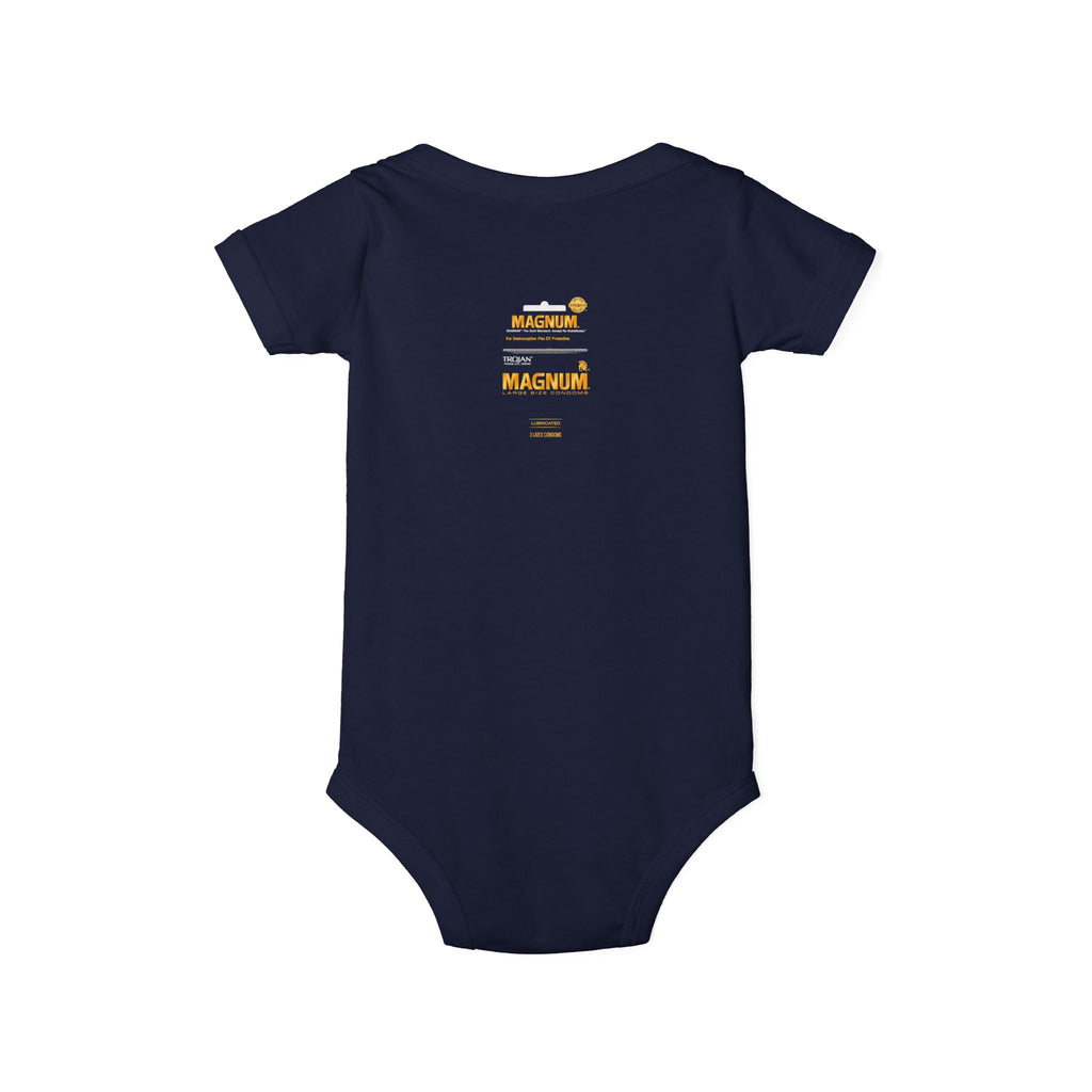 Infant One-Piece Bodysuit — 'Magnum' Crown Baby Romper (White)