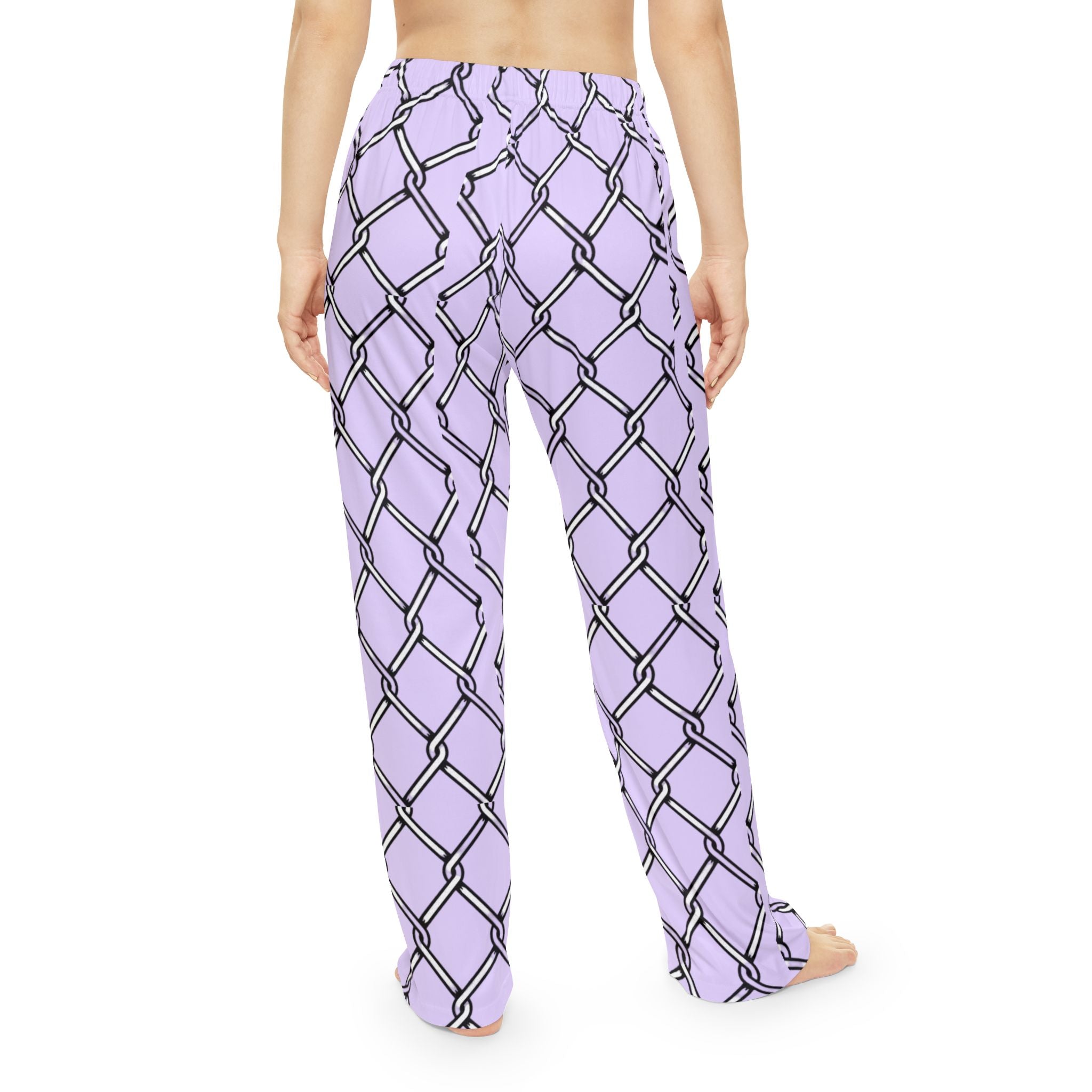 Lavender Chain-Link Women’s Pajama Pants — Cozy All-Over Print Lounge Trousers