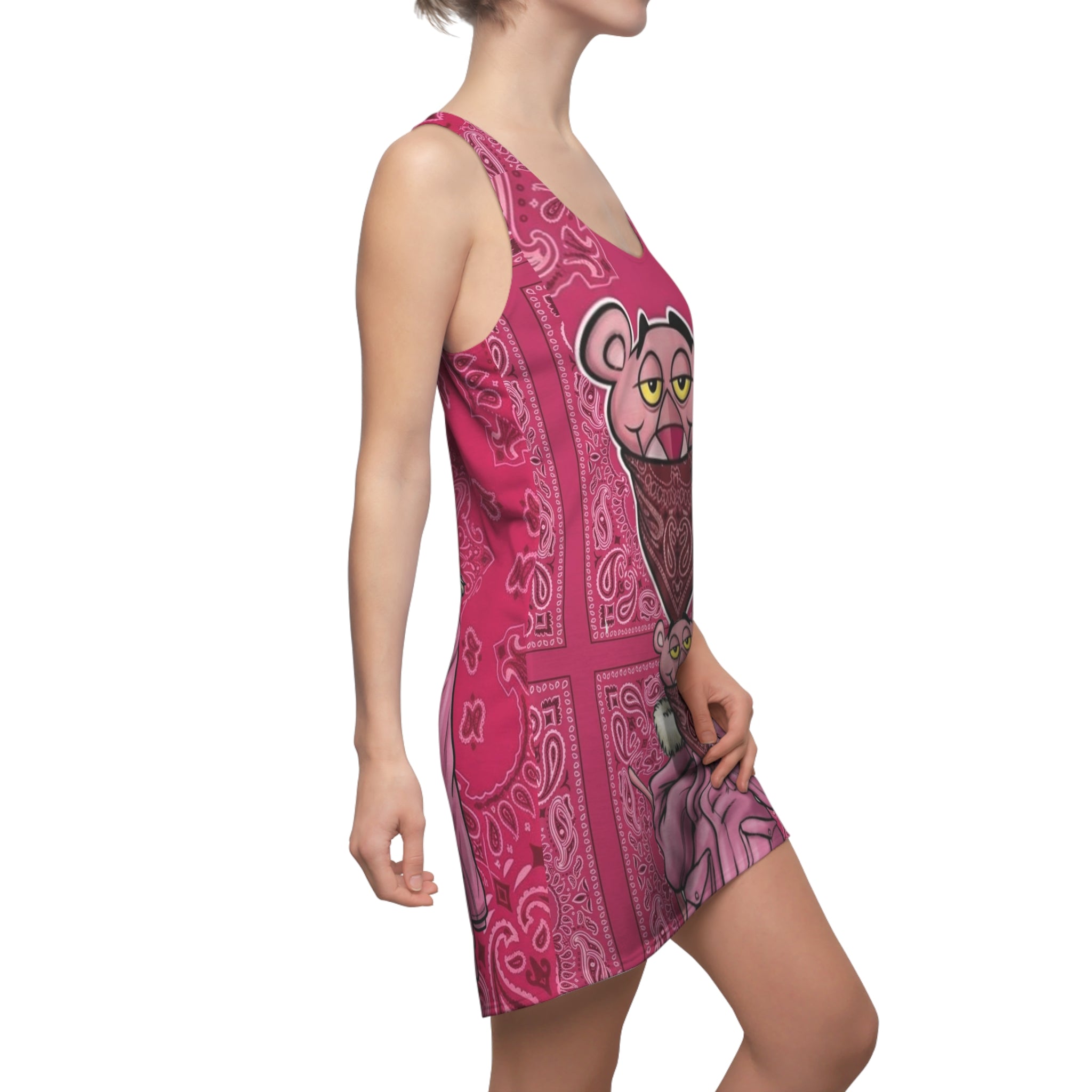 Pink Panther Bandana Racerback Dress — Streetwear AOP Print