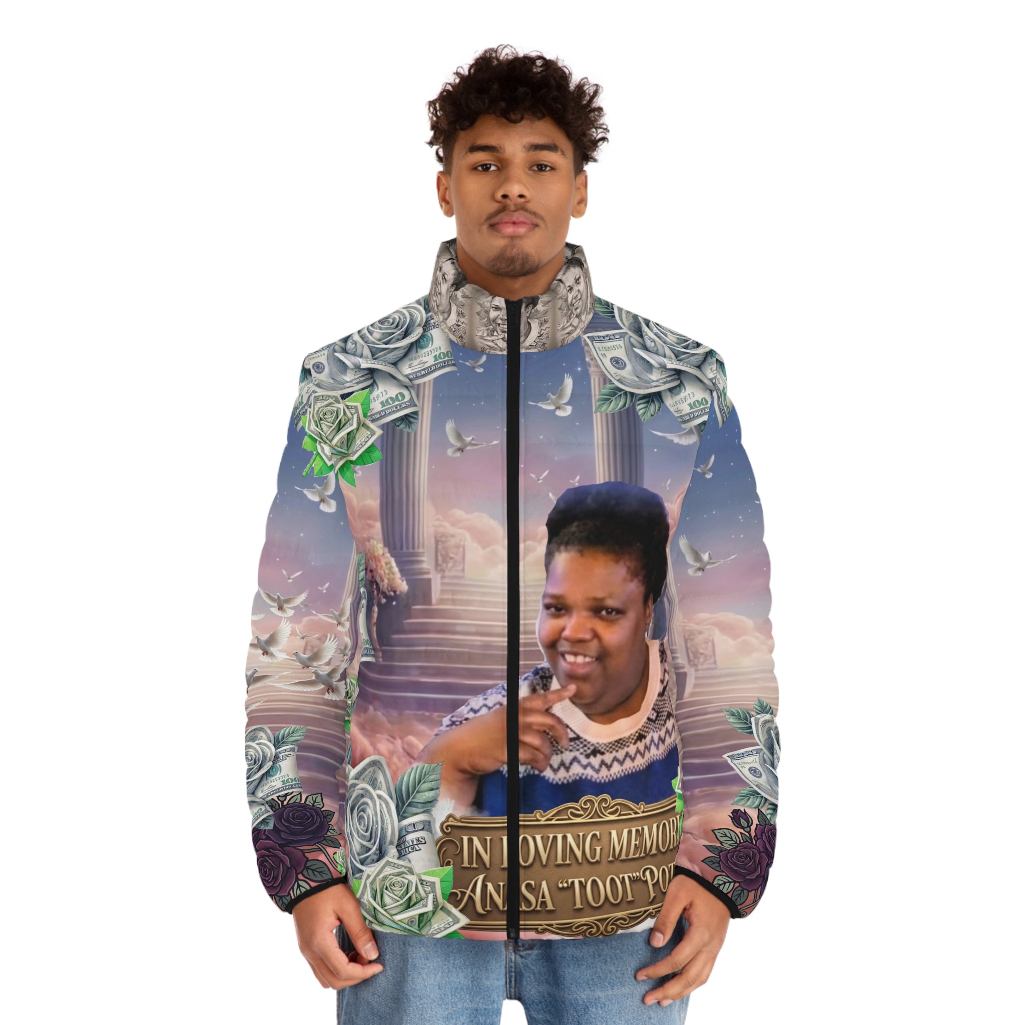 Memorial Photo Puffer Jacket — Personalized Tribute Outerwear