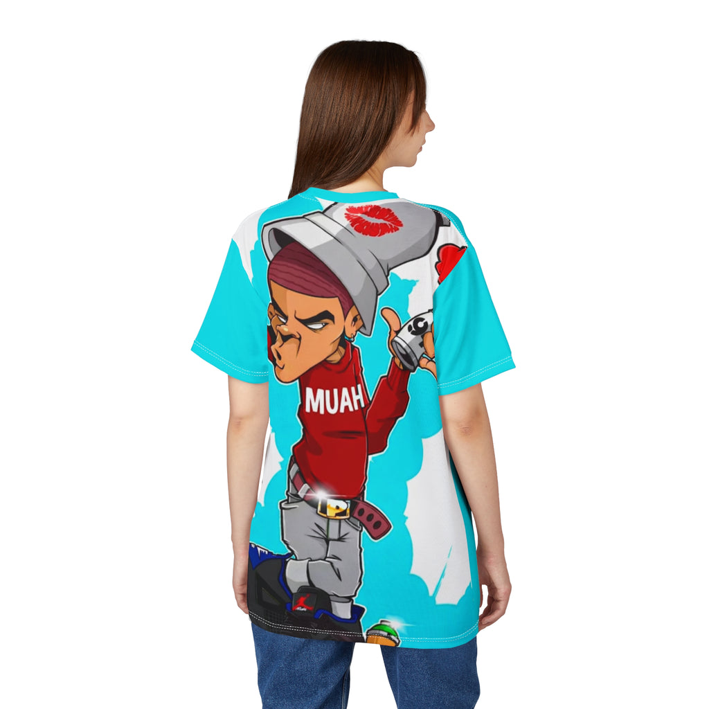 Turquoise 'Muuuuuaah!' Spiderweb Graphic Tee — Cute Gothic Halloween Shirt
