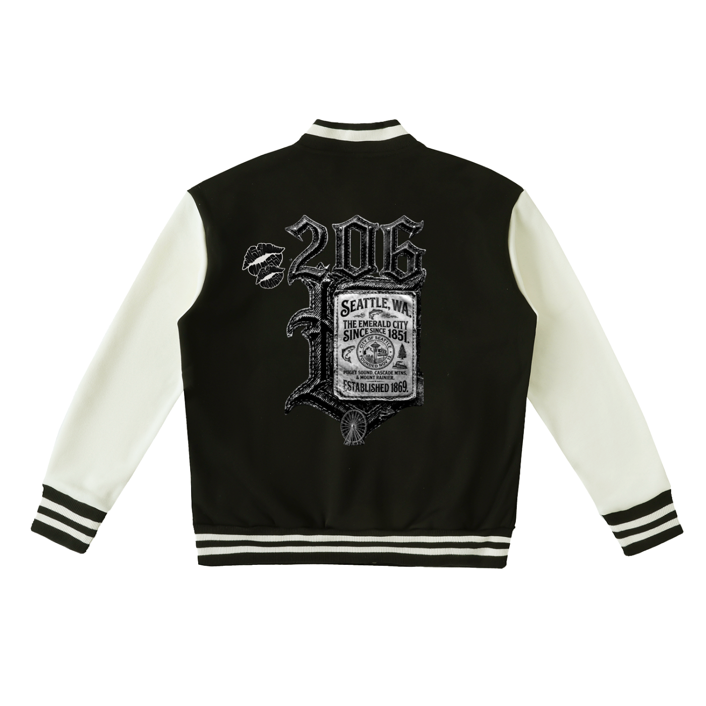 Two-Tone Fleeced Varsity Jacket